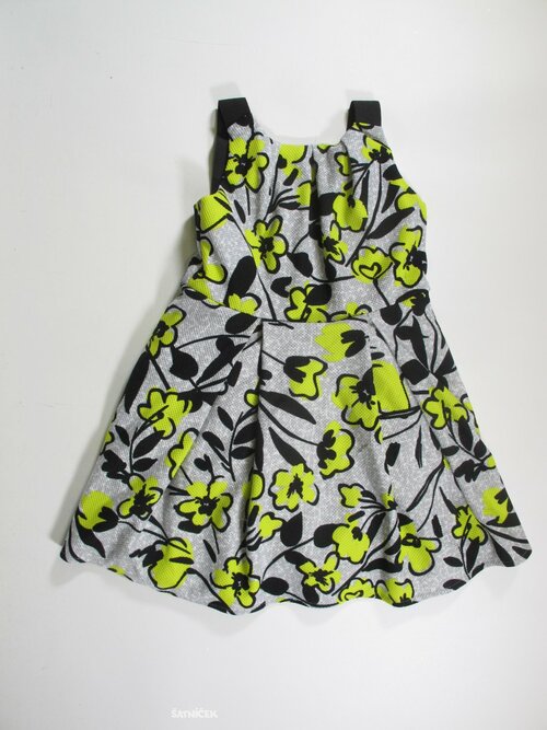 Šaty kytkované pro holky zeleno šedo černé secondhand