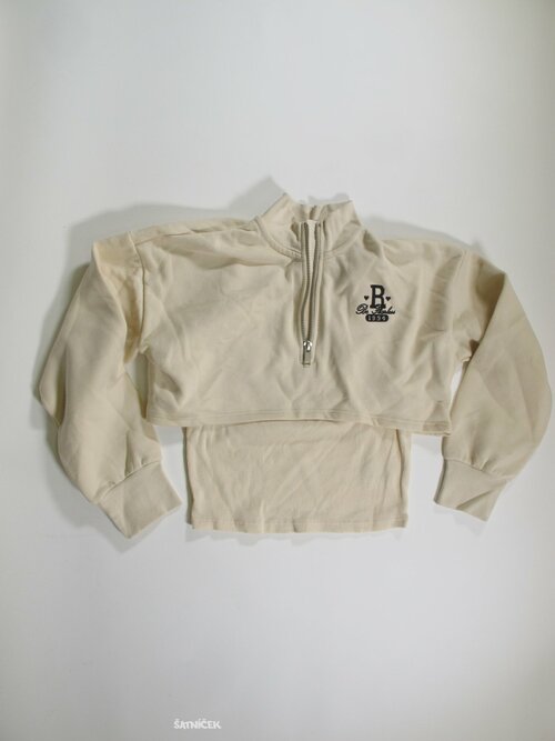 Mikina por holky světlá crop outlet