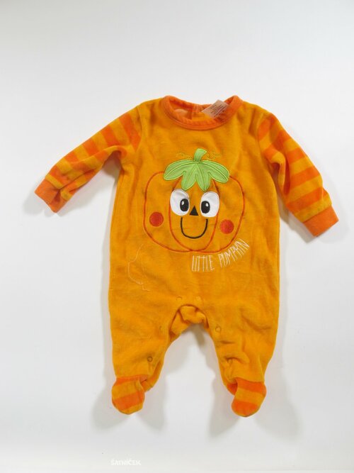 Sametové dupačky pro děti oranžové dýně secondhand