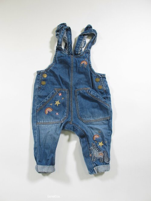 Džínové modré kalhoty pro holky secondhand