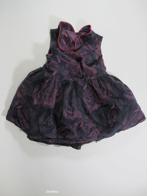 Kytkované šaty fialové  s kytkami  secondhand