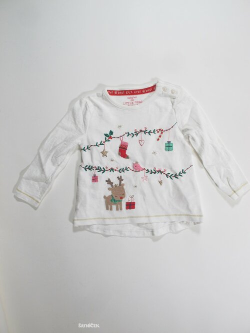 Triko dl.rukáv pro holky bílévánoční secondhand