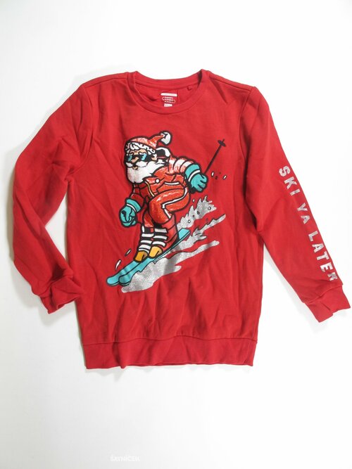 Mikina pro děti červená vánoční secondhand