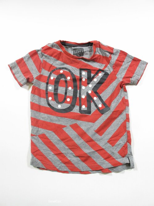 Pruhované triko s nápisem secondhand