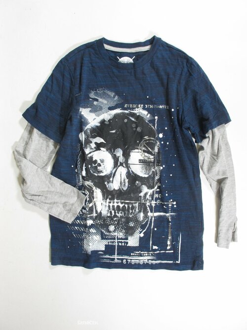 Triko dl.rukáv pro kluky modro šedé secondhnad