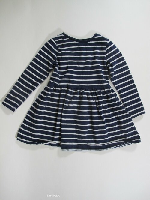 Šaty dl rukáv s pruhem modro bílé secondhand