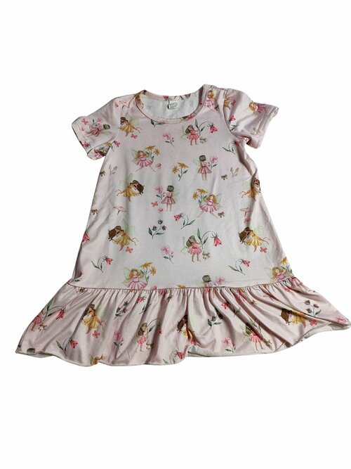 Šaty růžové s vílami kr. rukáv secondhand