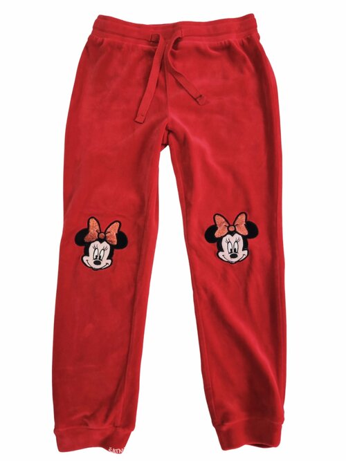 Semišové kalhoty červené s Minnie pro holky secondhand