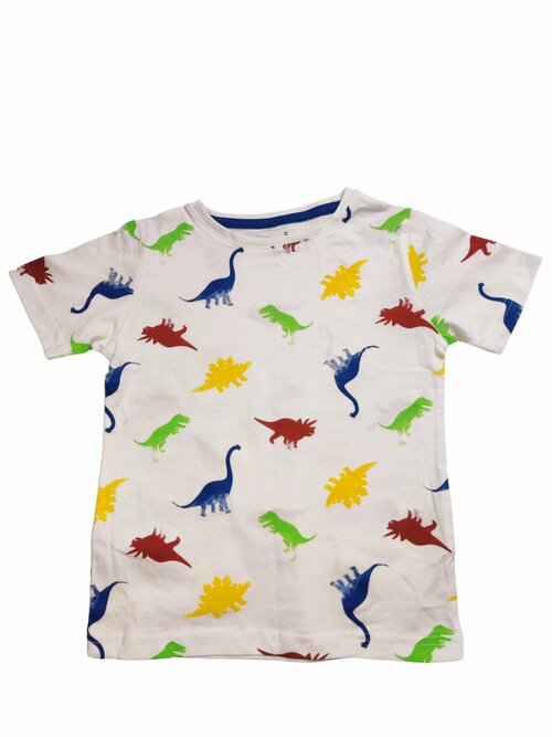 Triko krátké bílé s dinosaury pro kluky outlet