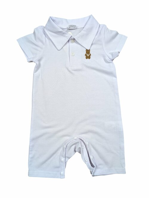 Bílý krátký overal s límečkem pro kluky outlet