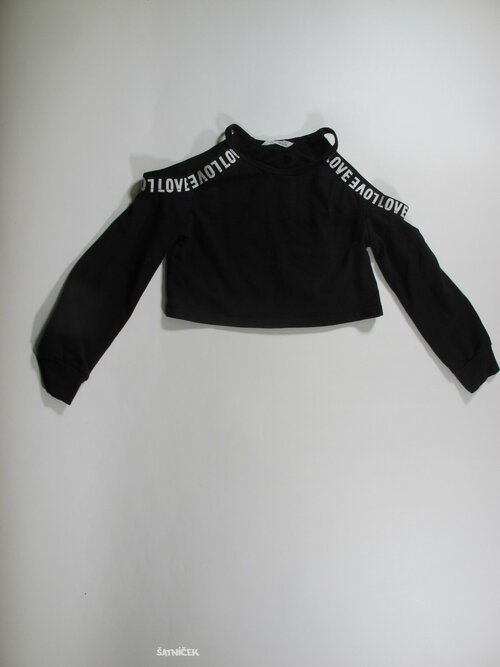 Triko dl.rukáv pro holky černé ,crop secondhand