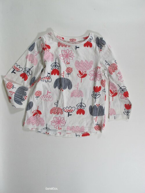 Triko dl.rukáv pro holky bílé s obrázky secondahnd