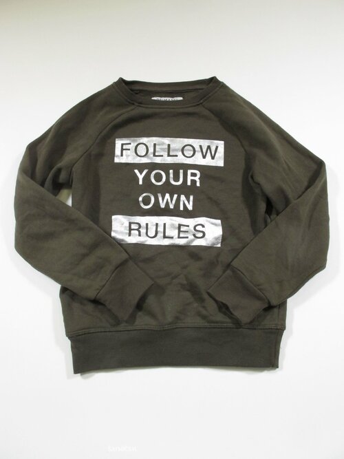 Zelená mikina s nápisem  proholku secondhand