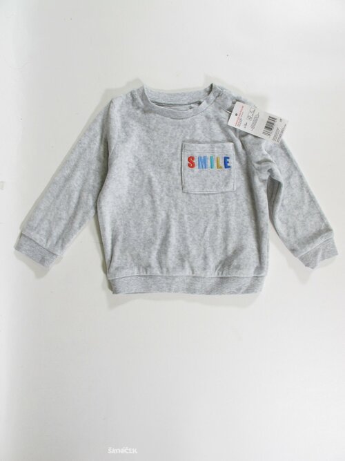 Sametová mikina pro kluky šedá outlet