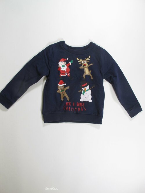 Mikina modrá vánoční pro kluky secondhand
