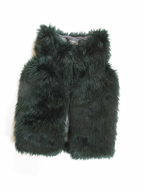 Chlupatá vesta pro holky zelená secondhand