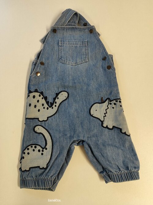 Overal pro kluky džínový s dinosaury secondhand
