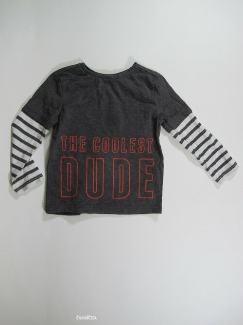 Triko dl.rukáv pro kluky šedo bílé secondhnad