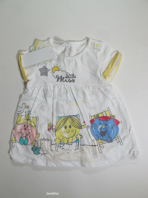 Šaty -body bílé s obrázky pro holky outlet