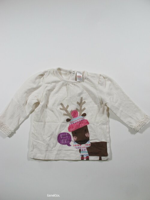 Triko dl.rukáv pro holky světlé vánoční secondhand