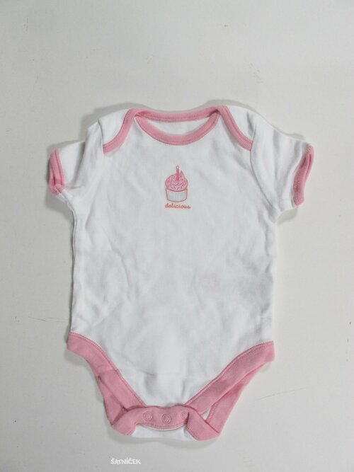 Body pro holky bílo růžové s obrázkem secondhand