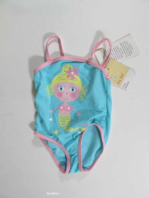 Plavky v celku pro holky zelenkavo růžové outlet