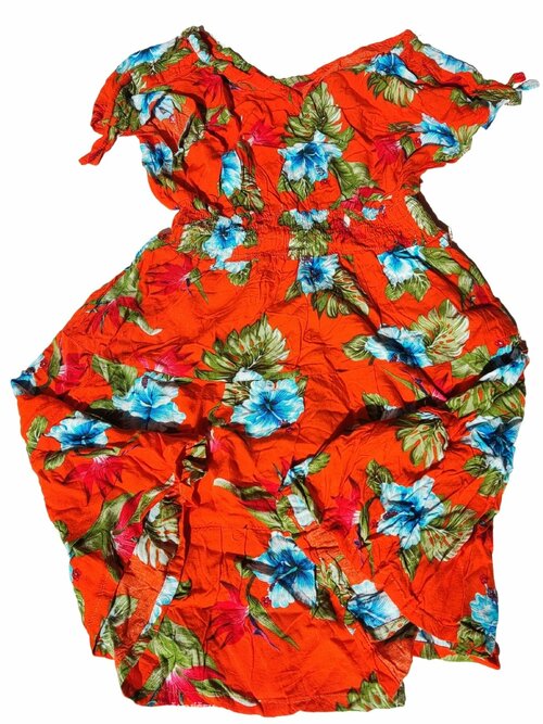 Oranžové šaty s kytičkami secondhand 