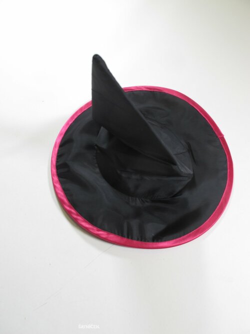 Klobouk na karneval černo růžový secondhand