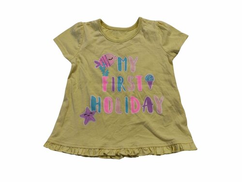 Žluté triko s nápisem pro holky kr. rukáv outlet George