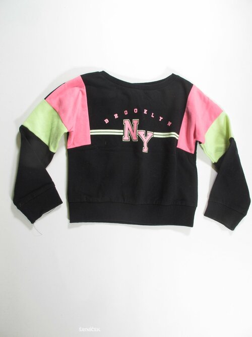 Mikina růžovo černo zeelná pro holky  secondhand