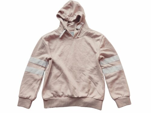 Mikina růžová pro holky s pruhy na rukávech secondhand