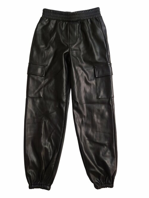 Černé koženkové kalhoty pro holky secondhand Primark