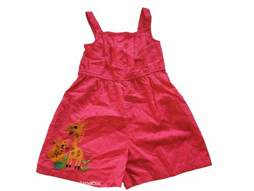 Růžový overal s obrázkem na ramínkách secondhand M&Co