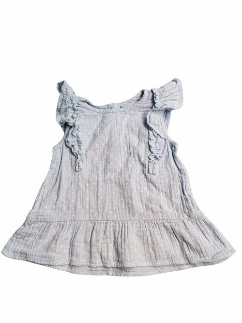 Modré šaty s puntíky a volánky secondhand George