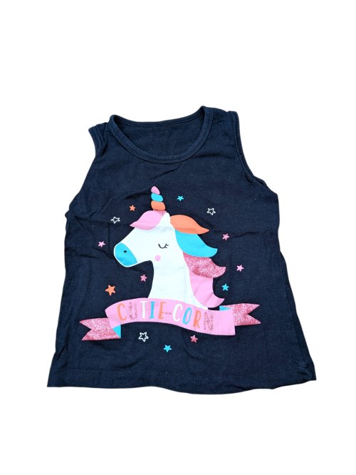 Černé tílko pro holky s jednorožcem secondhand  secondhand Little-Kids