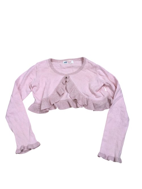 Růžový kardigan s volánky pro holky secondhand secondhand H&M