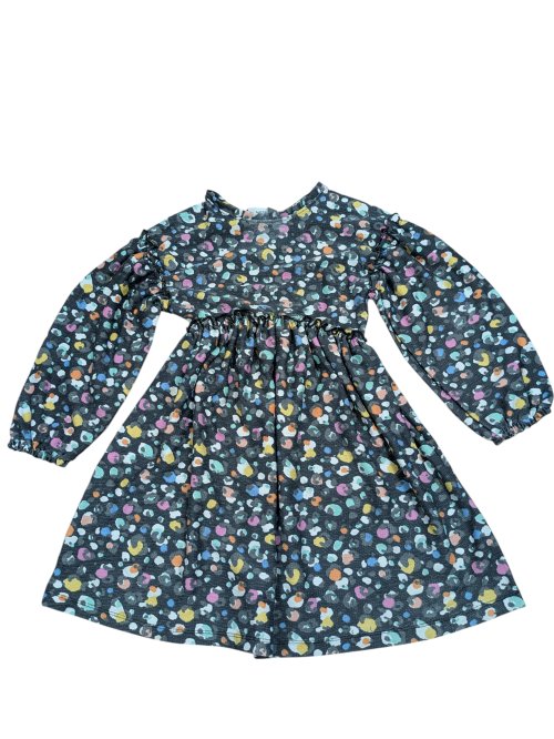 Černé šaty s barevnými puntíky pro holky secondhand secondhand -