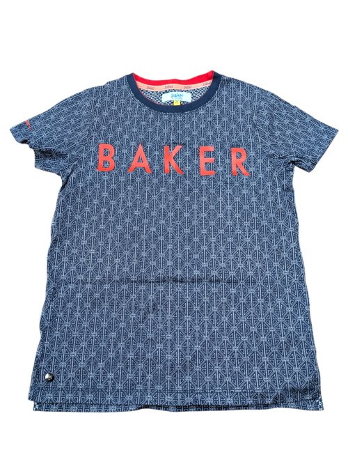 Tmavé vzorované triko s nápisem pro kluky secondhand Baker