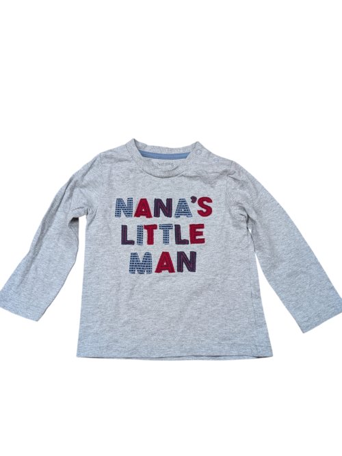 Šedé triko s dlouhým rukávem s potiskem pro kluky secondhand Nutmeg