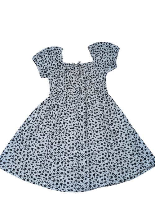 Černo-bílé šaty s květinami  secondhand Rebel-primark