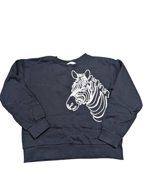 Černá mikina s nášivkou zebry pro holky secondhand secondhand Mango