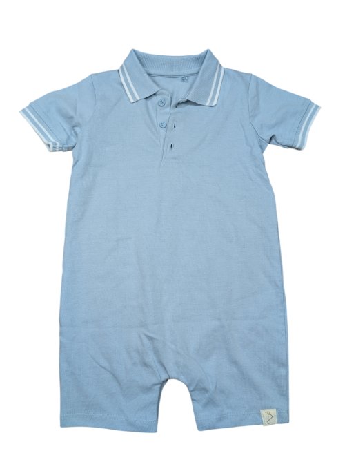 Krátký světle modrý overal s límečkem pro kluky secondhand George