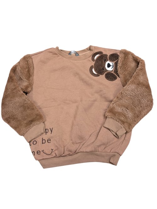 Hnědá mikina s medvídkem pro holky secondhand secondhand -