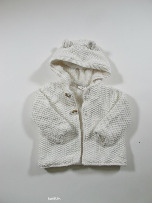 Bílý kabátek s kapucí second hand 