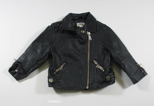 Černá koženková bunda second hand