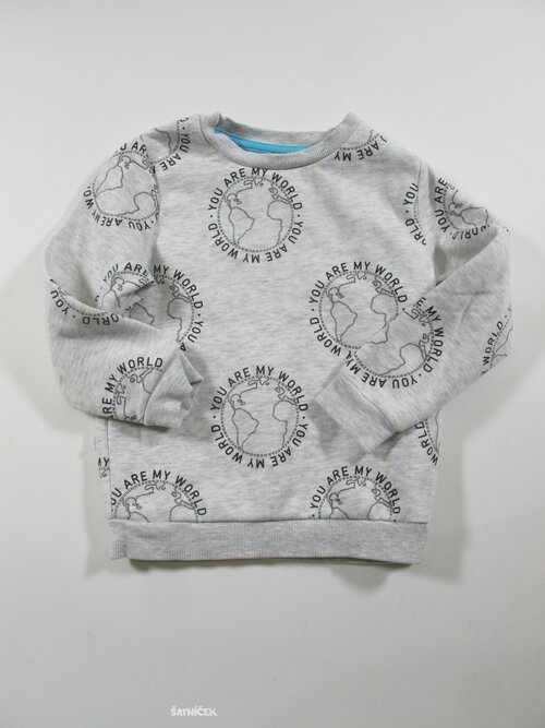 Šedá mikina s obrázky second hand