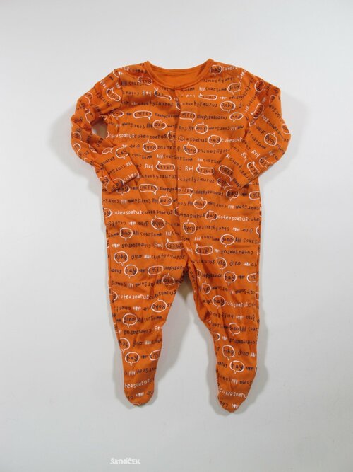 Oranžový overálek s nápisy second hand