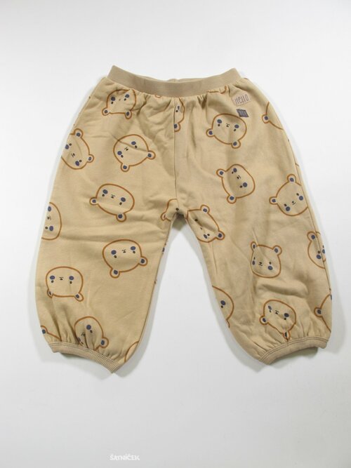 Béžové tepláky s medvídky second hand