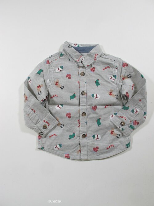 Šedá košile s obrázky second hand