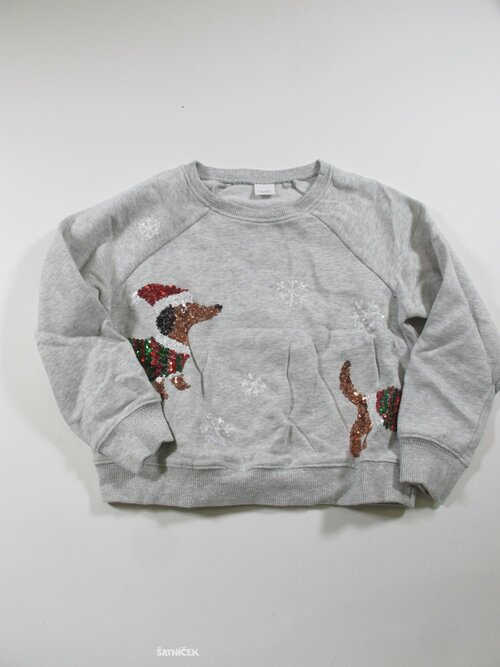 Šedá mikina s pejskem second hand